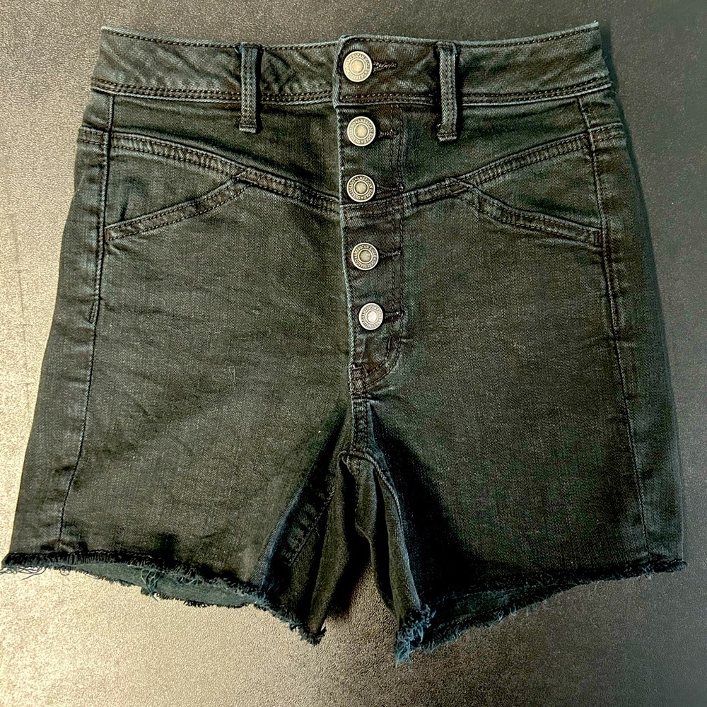 American Eagle black denim shorts